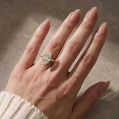 3.5ct Marquise Cut 14K Gold Plated Engagement Ring