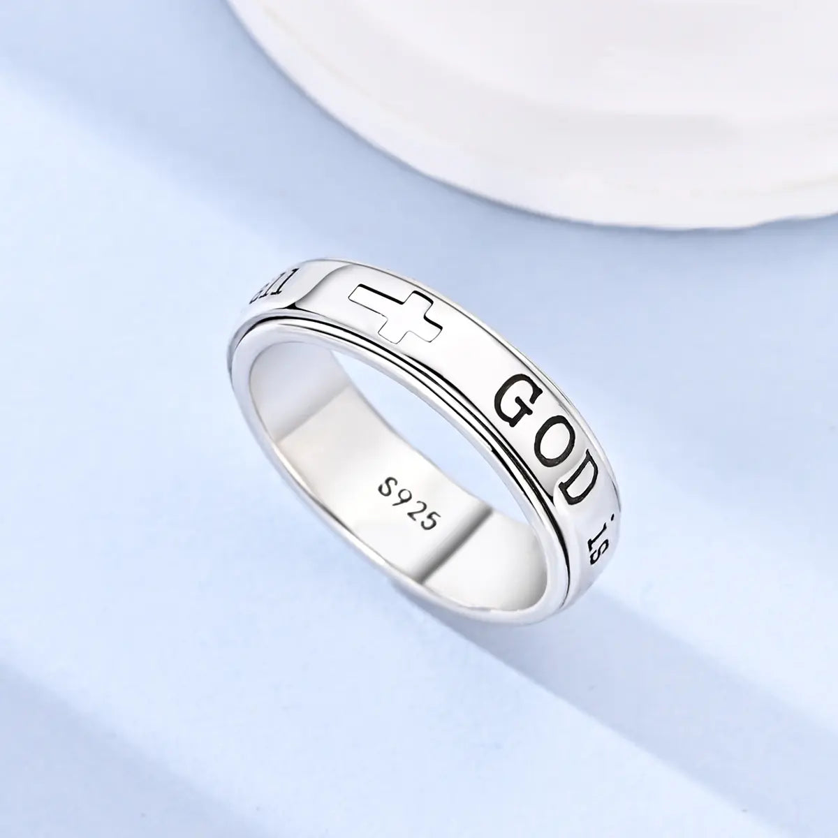 Women's 925 Silver-Plated Spinner Ring