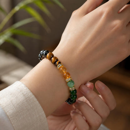 Money Bracelet with Black Onyx and Tiger's Eye