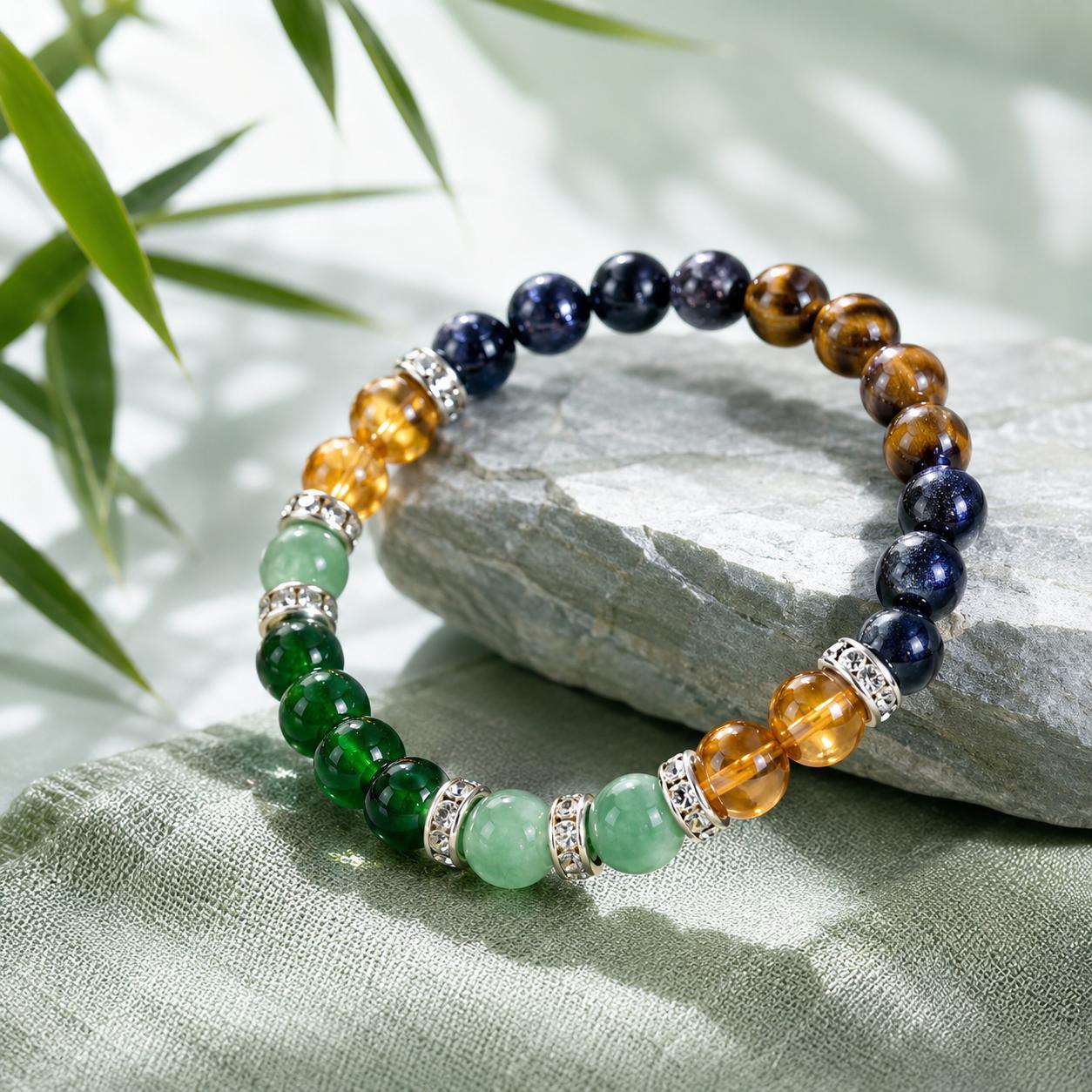 Money Bracelet with Black Onyx and Tiger's Eye