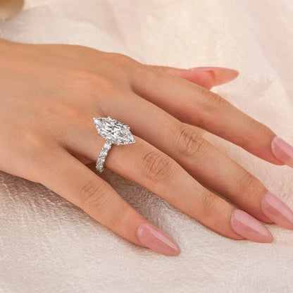 3.5ct Marquise Cut 14K Gold Plated Engagement Ring