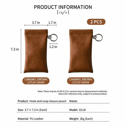 Soft PU Leather Sunglasses Pouch Elastic Opening Eyeglasses Bag