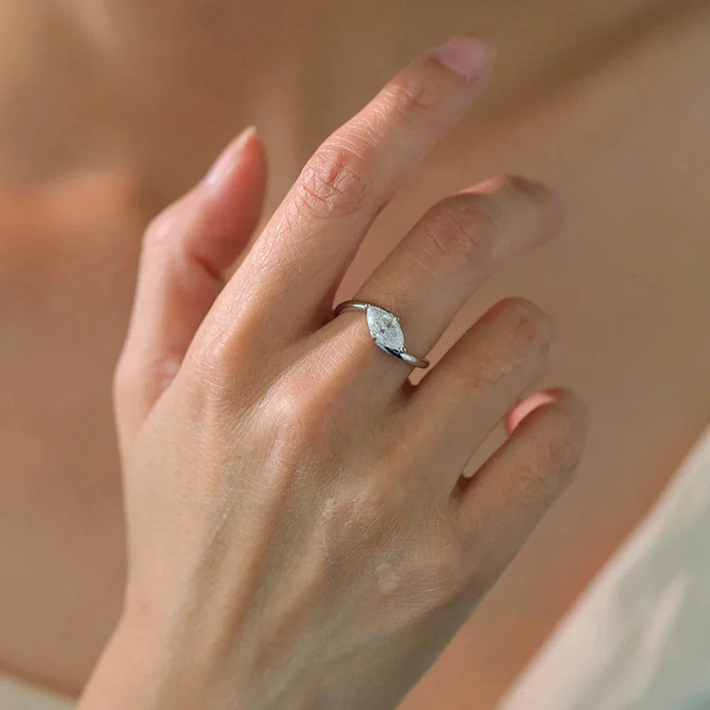 Rippling Romance Marquise Solitaire Ring