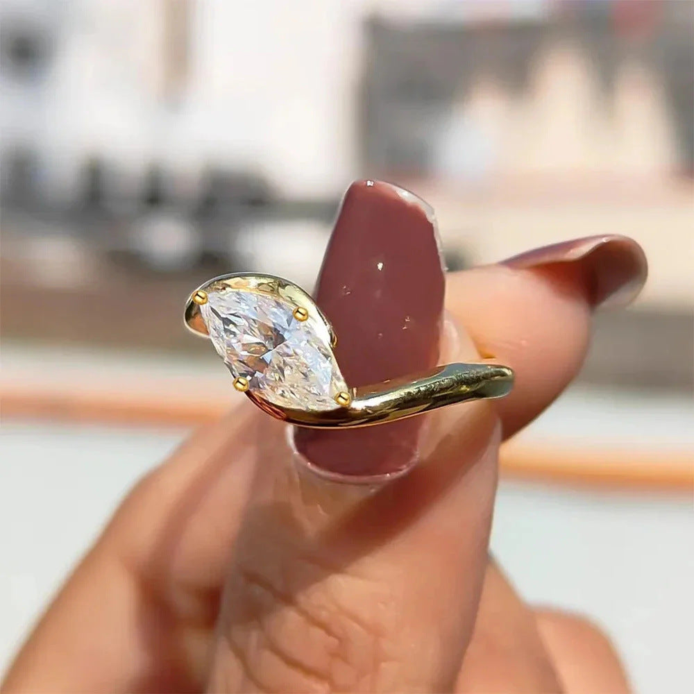 Rippling Romance Marquise Solitaire Ring