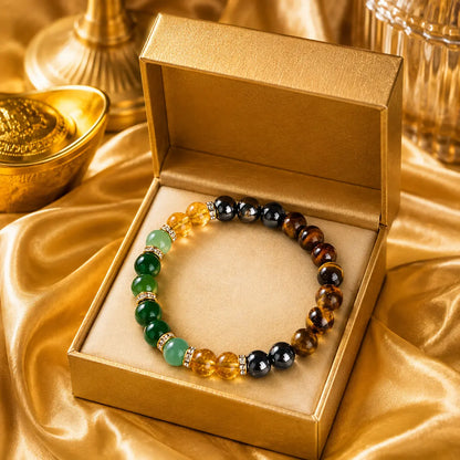 Money Bracelet with Black Onyx and Tiger's Eye