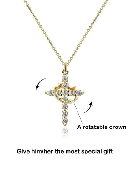 Crown Cross Pendant Necklace
