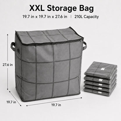 Spacious Moving Storage Bin, Zippered Organizer for Quilts