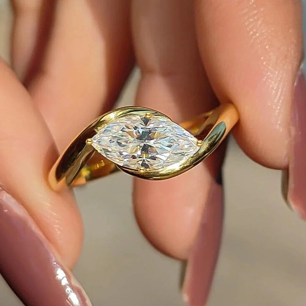 Rippling Romance Marquise Solitaire Ring