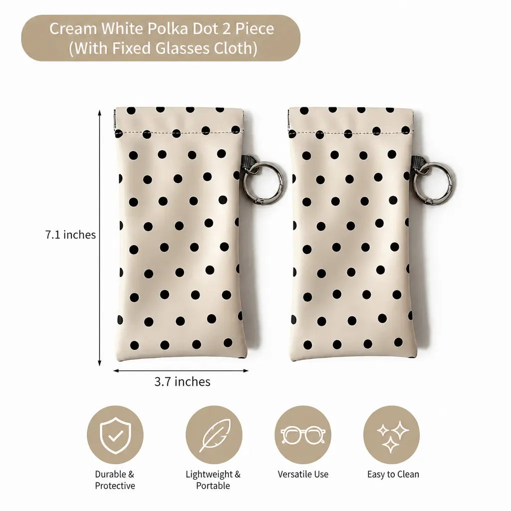 Soft PU Leather Sunglasses Pouch Elastic Opening Eyeglasses Bag