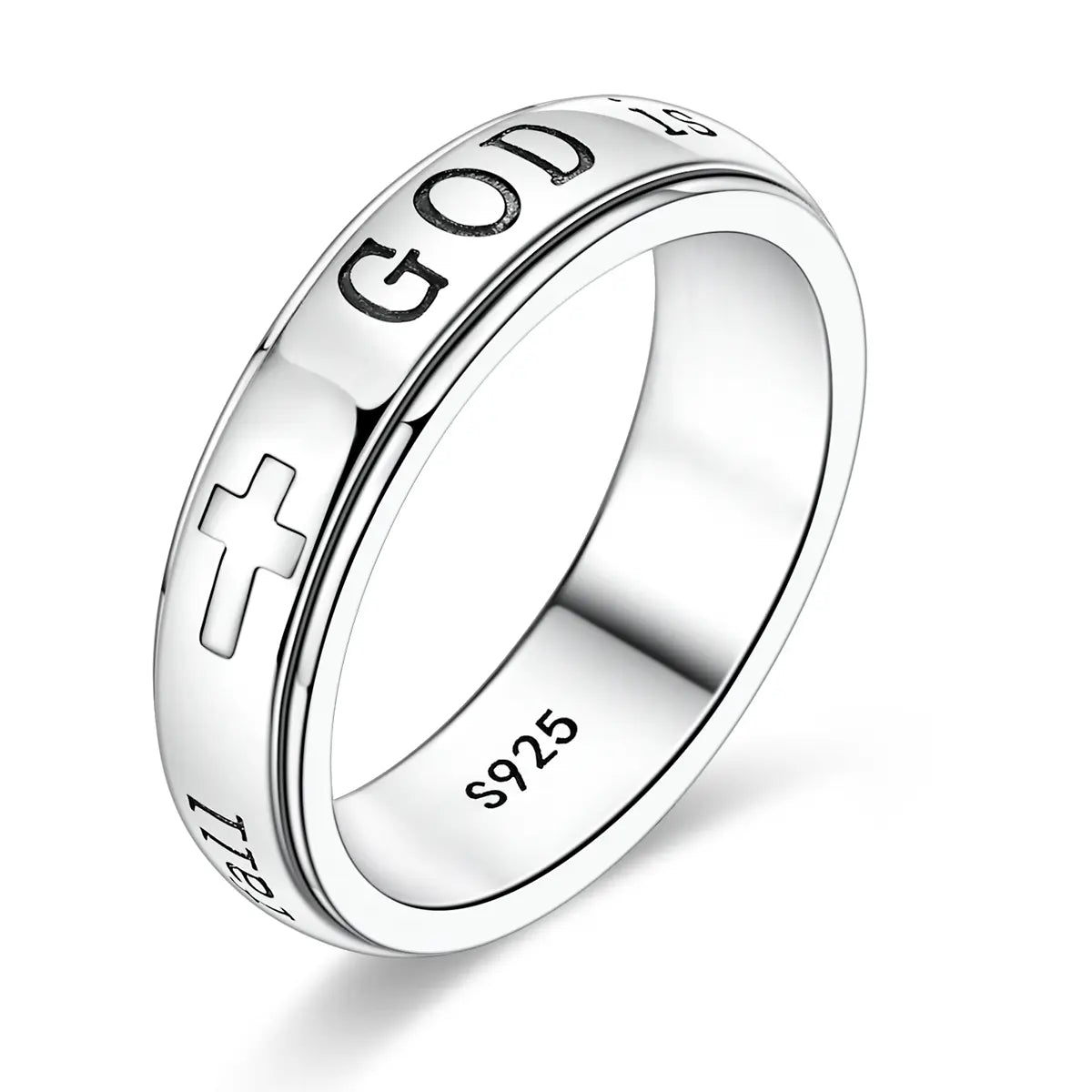 Women's 925 Silver-Plated Spinner Ring