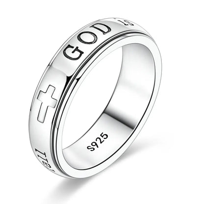 Women's 925 Silver-Plated Spinner Ring
