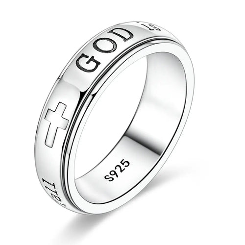 Women's 925 Silver-Plated Spinner Ring