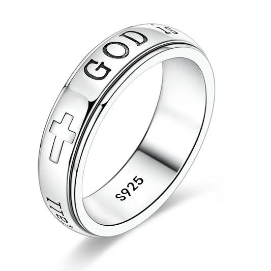 Women's 925 Silver-Plated Spinner Ring