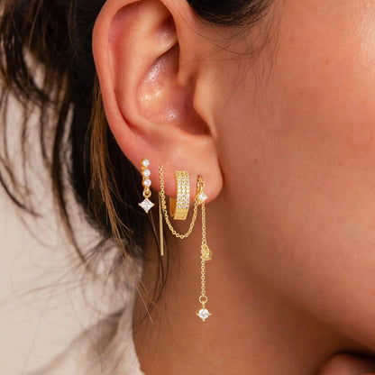 3 Layered Chain Earrings