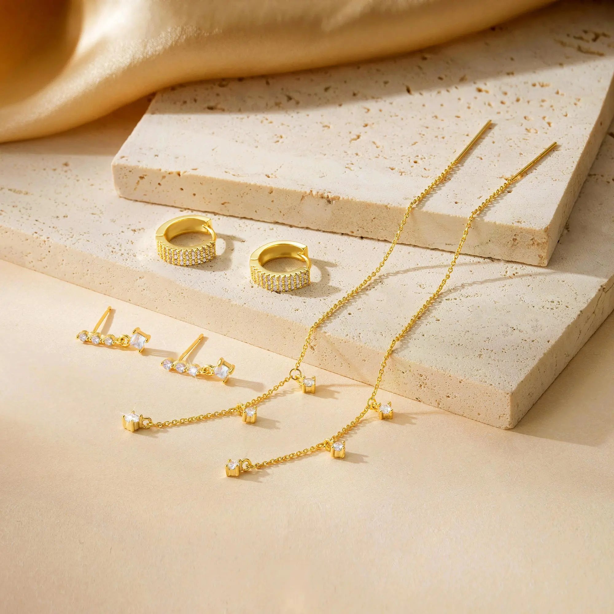 3 Layered Chain Earrings