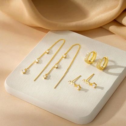 3 Layered Chain Earrings