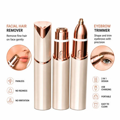 2 in 1 facial & eyebrow hair trimmer
