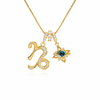18K Gold-Plated Colorful Zodiac Star Necklace