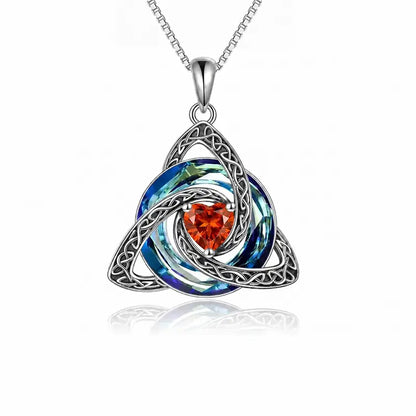 Celtic Trinity Knot Birthstone Necklace