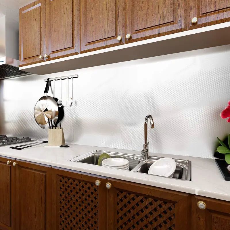 Waterproof Aluminum Foil Contact Paper – Peel & Stick Kitchen Covering