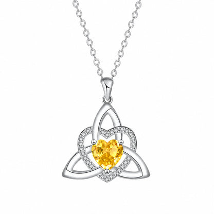 Witch’s Knot Crystal Heart Necklace