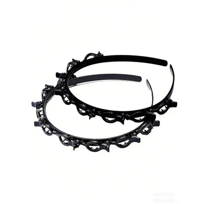 Hair Styling Headband with Clips, Anti-Slip Braiding Tool