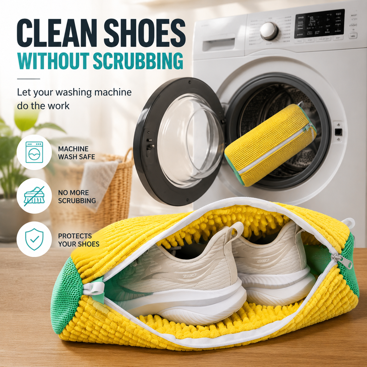 No-Scrub Sneaker Washing Bag