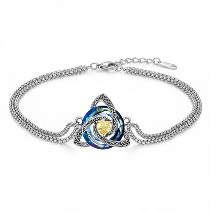 Celtic Trinity Knot Birthstone Bracelet