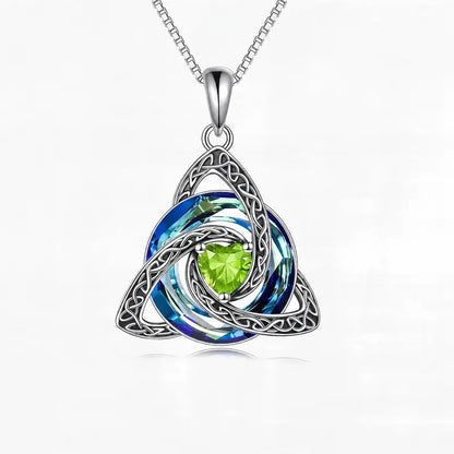 Celtic Trinity Knot Birthstone Necklace