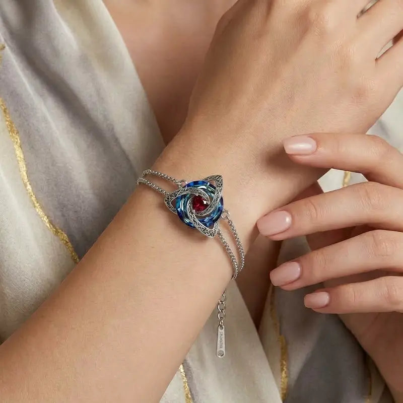 Celtic Trinity Knot Birthstone Bracelet
