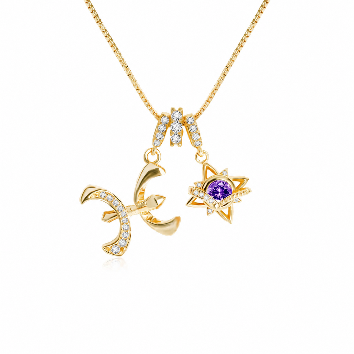 18K Gold-Plated Colorful Zodiac Star Necklace