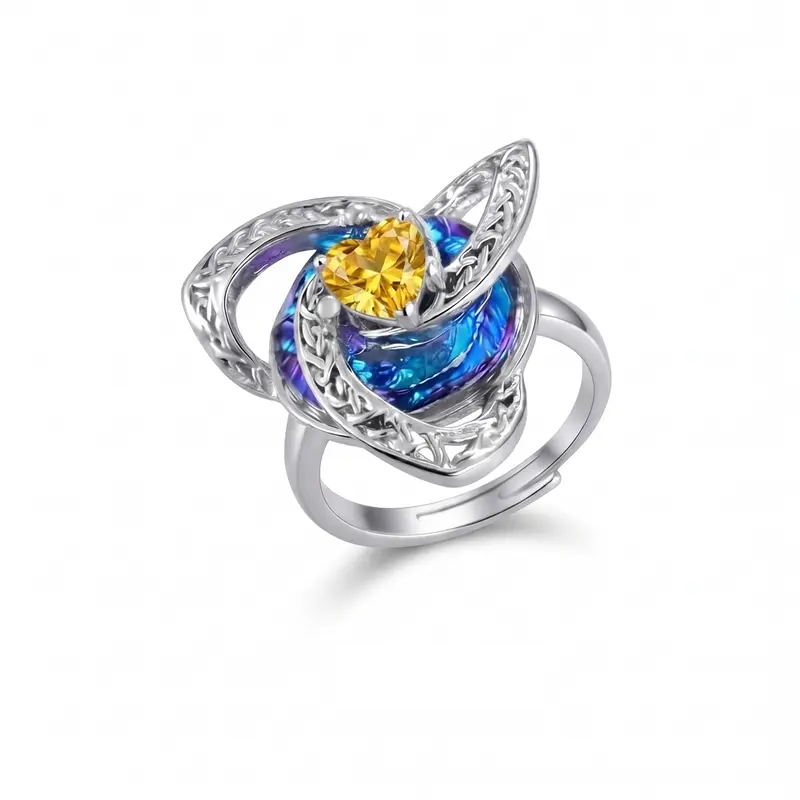 Celtic Trinity Knot Birthstone Ring