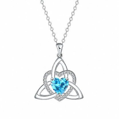 Witch’s Knot Crystal Heart Necklace
