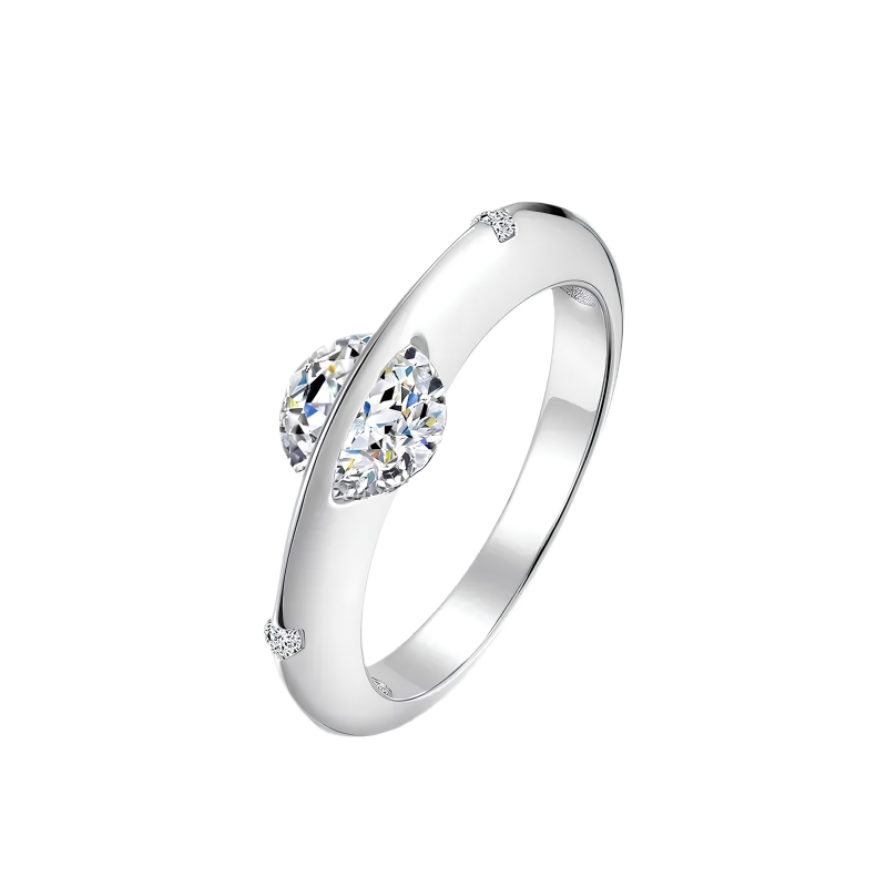 Orbiting Planet Crystal Ring Elegant Celestial Jewelry