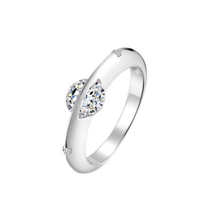Orbiting Planet Crystal Ring Elegant Celestial Jewelry