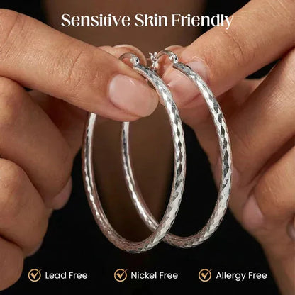 Diamond-Cut Hoop Earrings for Women – Elegant, Sparkling