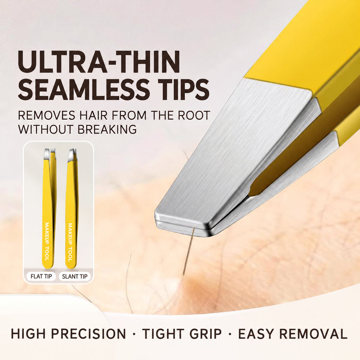 4-Piece High-Precision Stainless Steel Eyebrow Tweezer Set