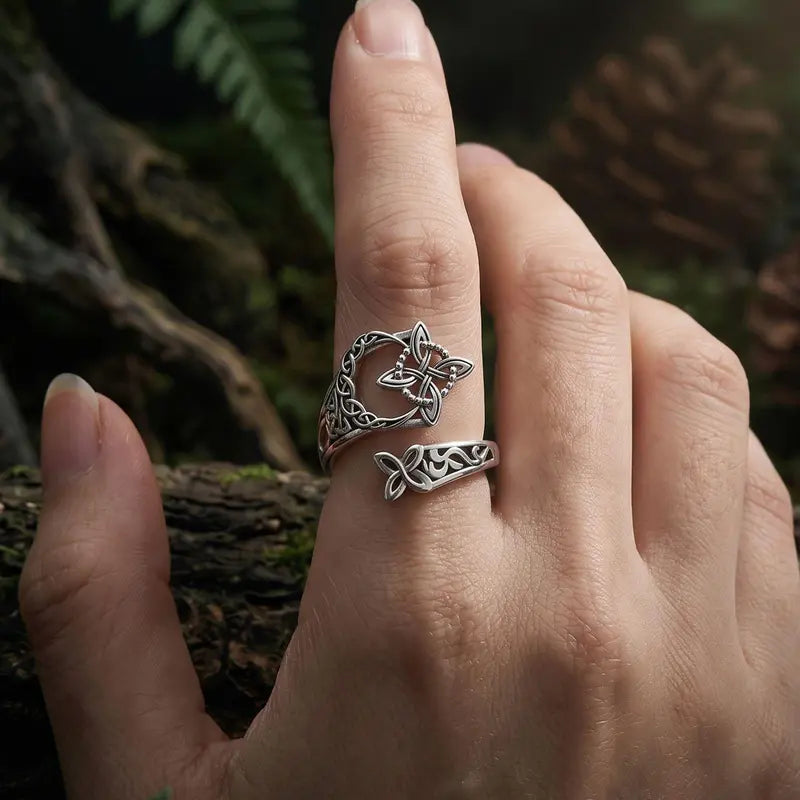 925 Sterling Silver Celtic Witch’s Knot Ring