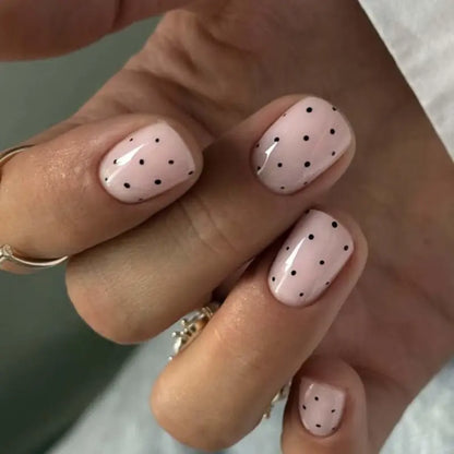 24pcs Press On Nails – 6 Styles French Tip Floral & Chrome
