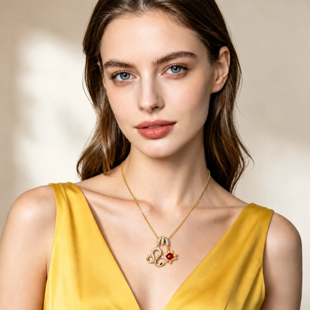 18K Gold-Plated Colorful Zodiac Star Necklace