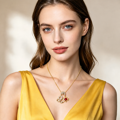 18K Gold-Plated Colorful Zodiac Star Necklace