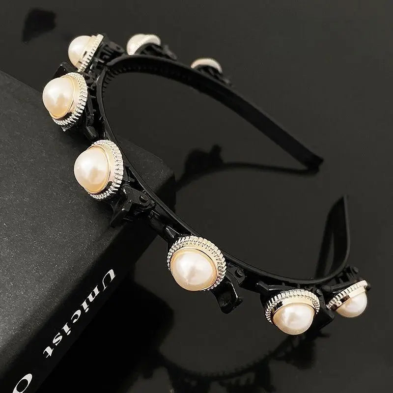 Hair Styling Headband with Clips, Anti-Slip Braiding Tool
