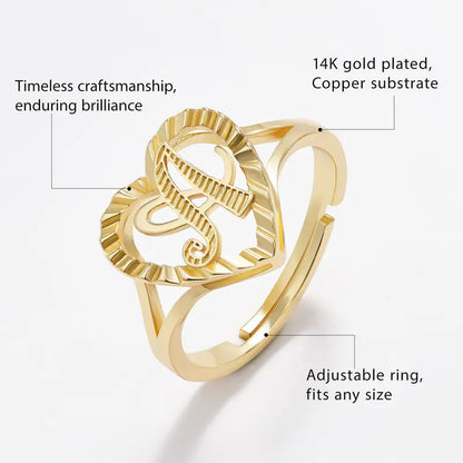 Personalized Heart Initial Ring