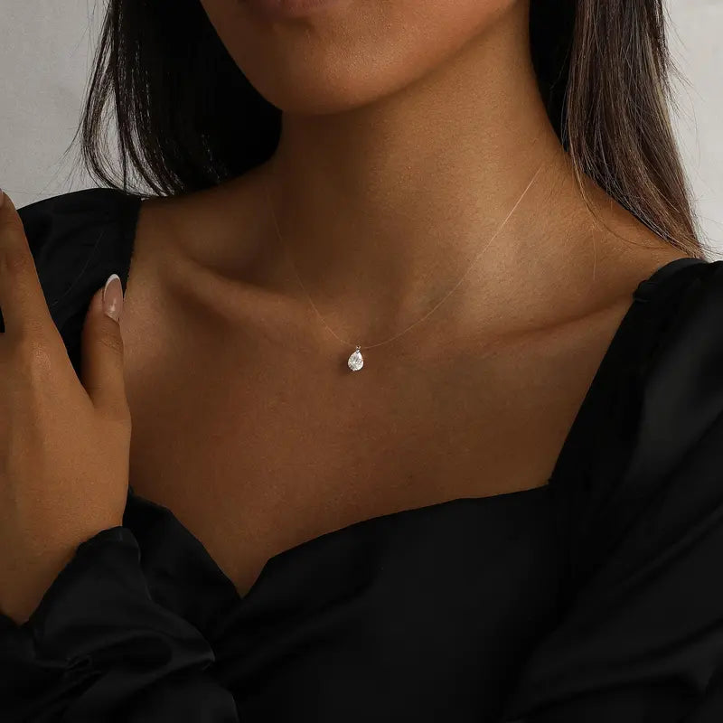 Invisible Floating Crystal Necklace