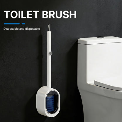 Disposable Toilet Brush Kit, No-Touch Toilet Cleaner with 32 Refill Heads