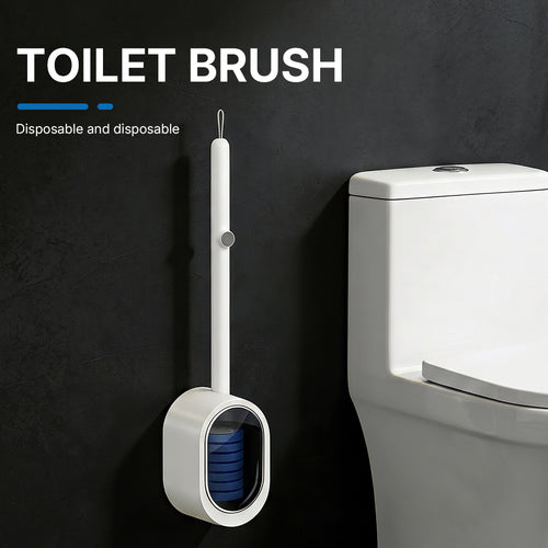 Disposable Toilet Brush Kit, No-Touch Toilet Cleaner with 32 Refill Heads