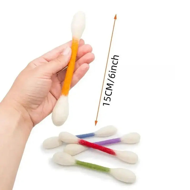 6 Pack Giant Cotton Swab Shaped Felt Cat Chew Toys