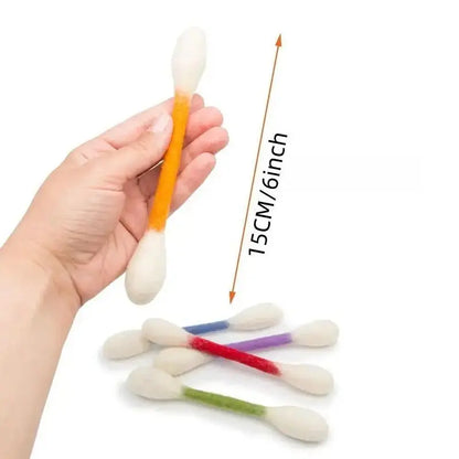 6 Pack Giant Cotton Swab Shaped Felt Cat Chew Toys