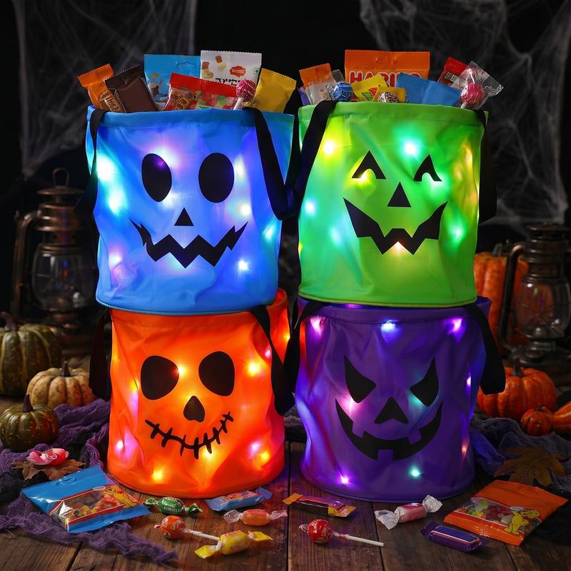 🔥 Halloween Early Discount 50% OFF🎃4 Pcs Halloween Candy Bucket with LED Lights