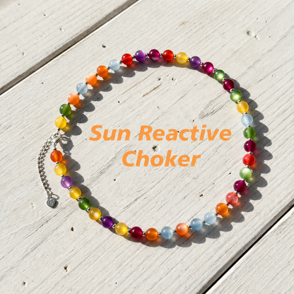 UV Reactive Rainbow Beaded Dopamine Choker